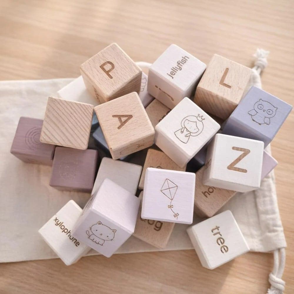 Wooden Alphabet Blocks — 26 Pieces